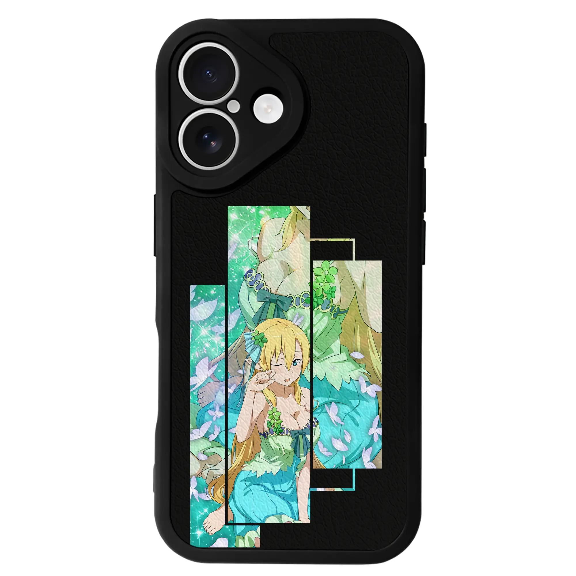 ソードアートオンライン グッズ リーファ - IPhone 16シリーズ対応 ・ シリコンスマホケース ・ レザー調 ・ 高精度フィット ・ 耐衝撃 ・ ワイヤレス充電対応 ・ 精密カット